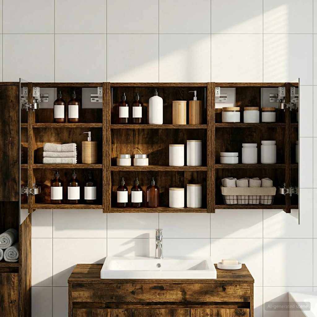 vidaXL Badezimmerschrank-Set 3 pcs 100 x 10,5 x 50 cm Holzwerkstoff