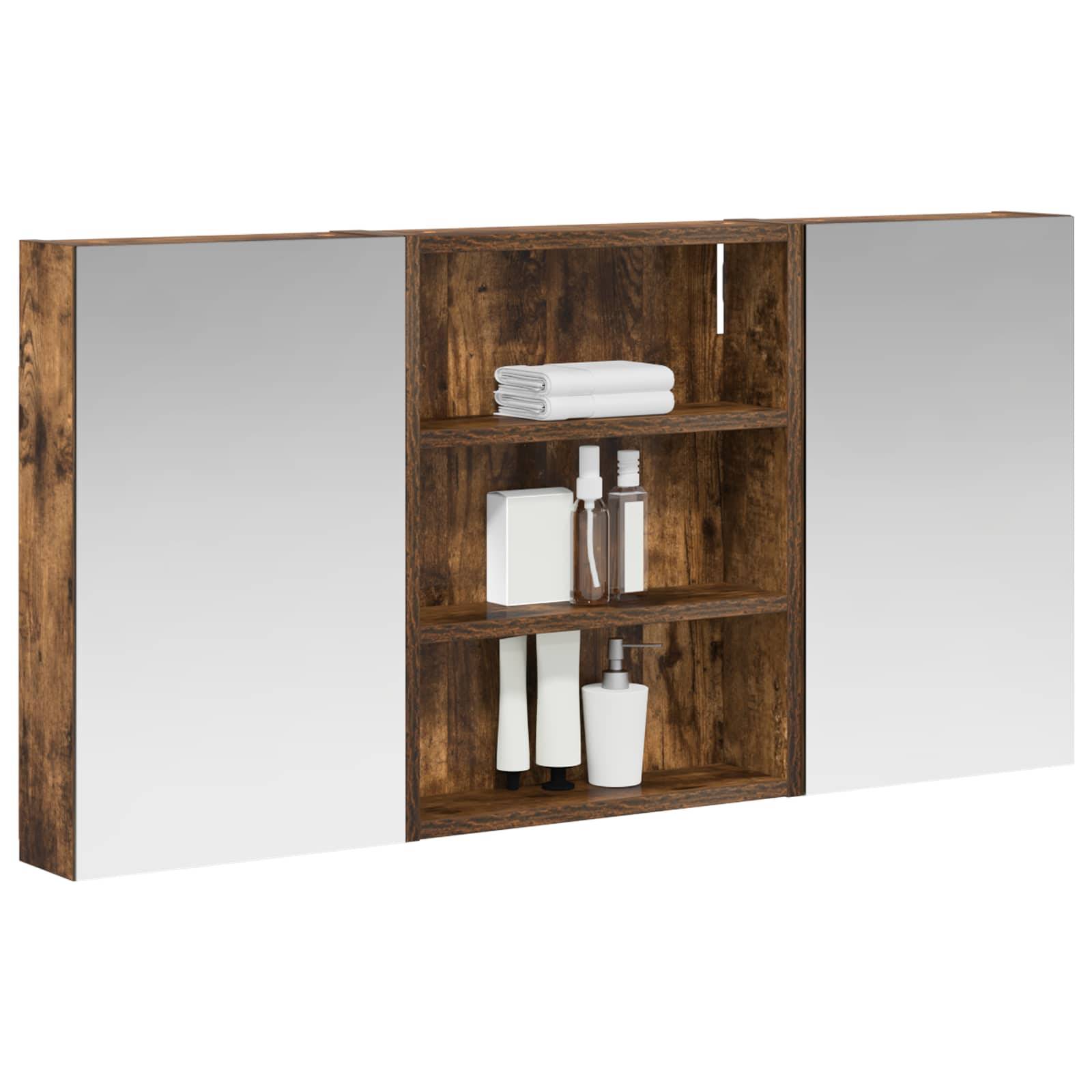 vidaXL Badezimmerschrank-Set 3 pcs 100 x 10,5 x 50 cm Holzwerkstoff