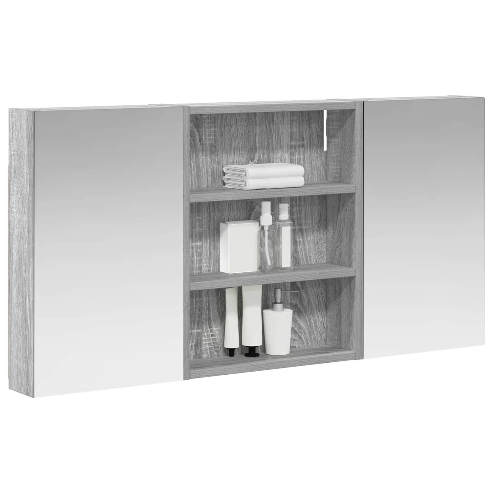 vidaXL Badezimmerschrank-Set 3 pcs 100 x 10,5 x 50 cm Holzwerkstoff
