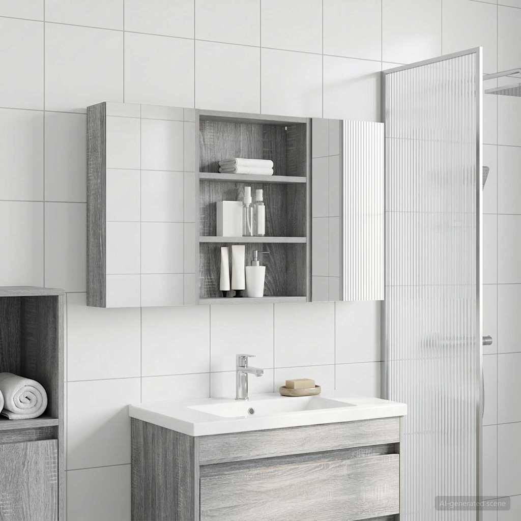 vidaXL Badezimmerschrank-Set 3 pcs 100 x 10,5 x 50 cm Holzwerkstoff