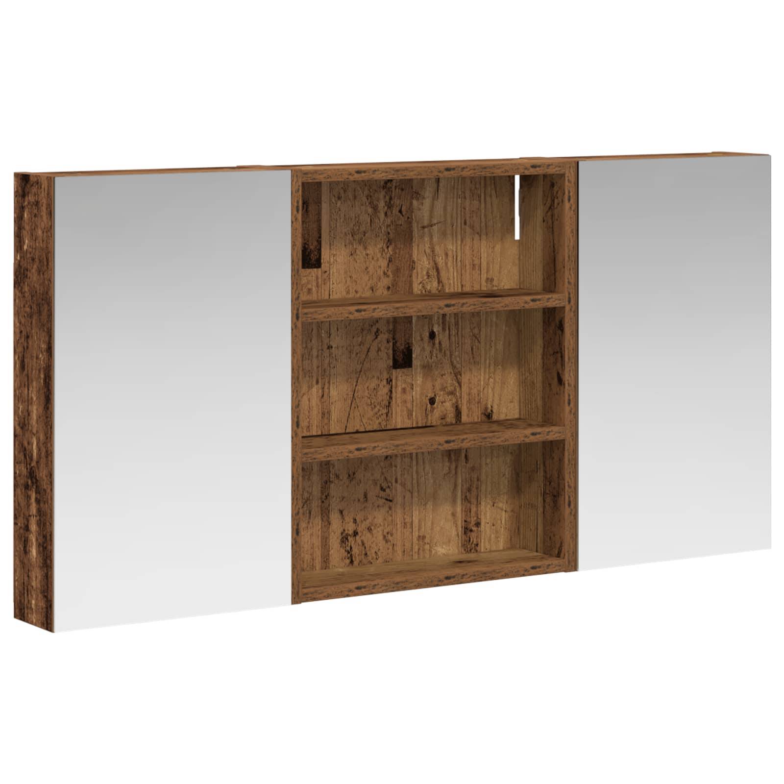 vidaXL Badezimmerschrank-Set 3 pcs 100 x 10,5 x 50 cm Holzwerkstoff