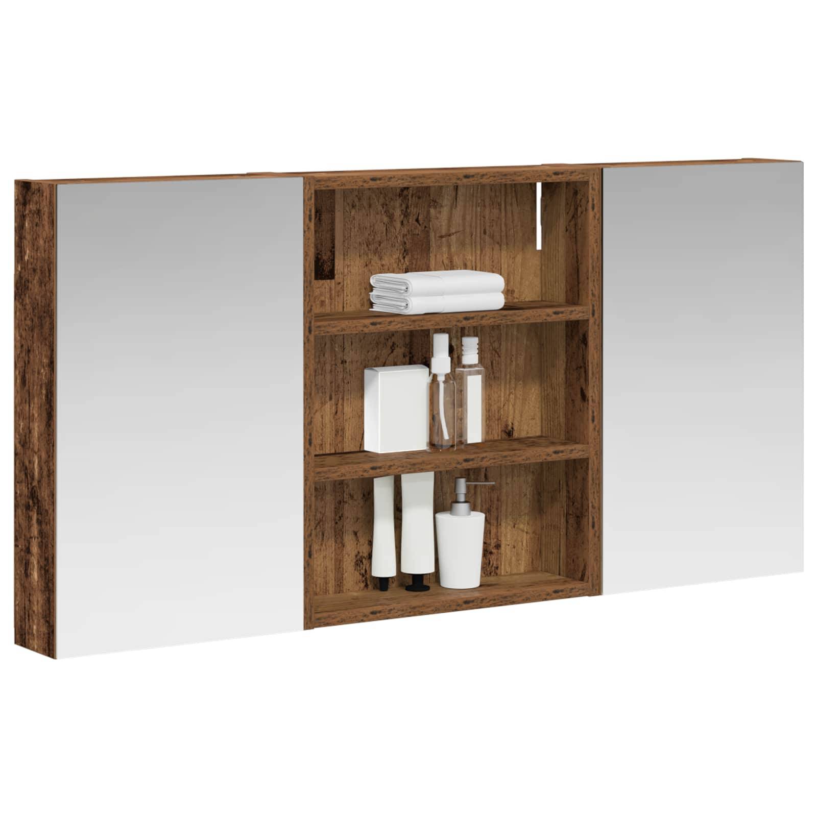 vidaXL Badezimmerschrank-Set 3 pcs 100 x 10,5 x 50 cm Holzwerkstoff