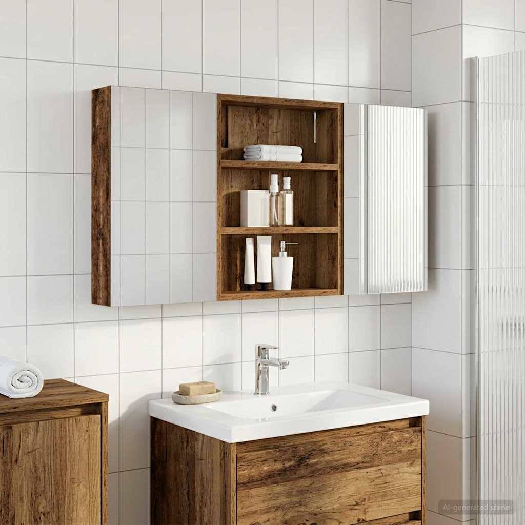 vidaXL Badezimmerschrank-Set 3 pcs 100 x 10,5 x 50 cm Holzwerkstoff