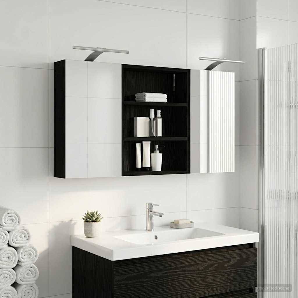 vidaXL Badezimmerschrank-Set 3 pcs 100 x 10,5 x 50 cm Holzwerkstoff