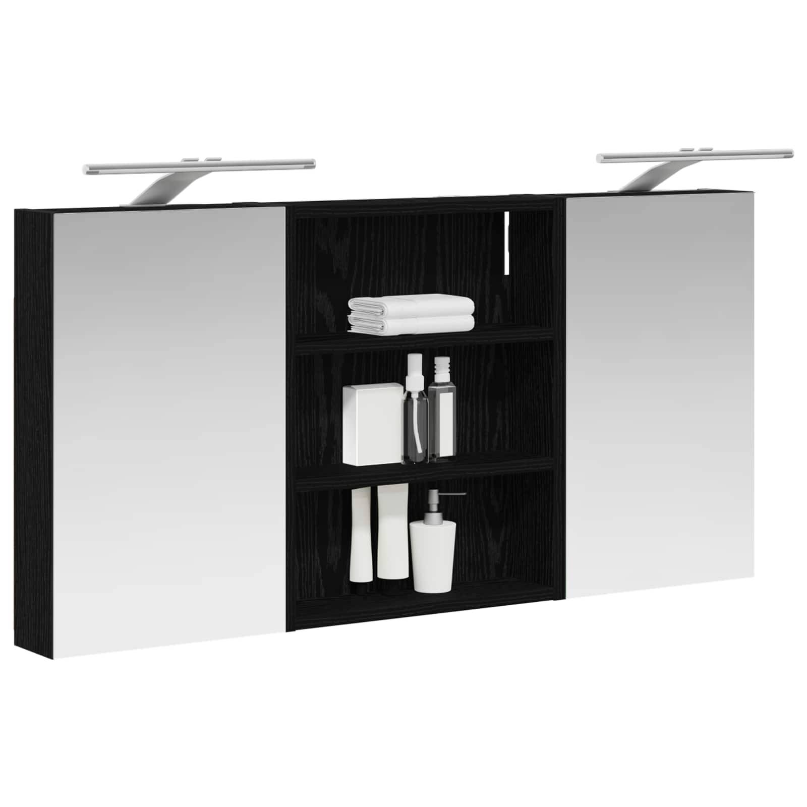 vidaXL Badezimmerschrank-Set 3 pcs 100 x 10,5 x 50 cm Holzwerkstoff