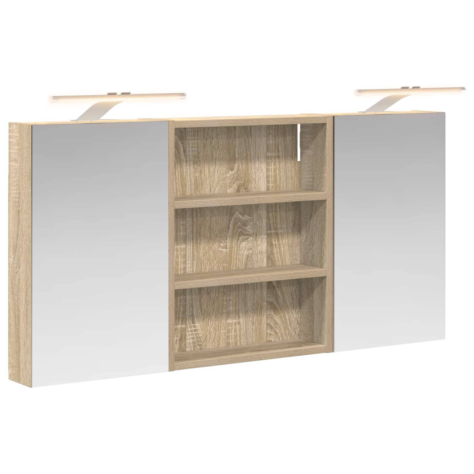 vidaXL Badezimmerschrank-Set 3 pcs 100 x 10,5 x 50 cm Holzwerkstoff