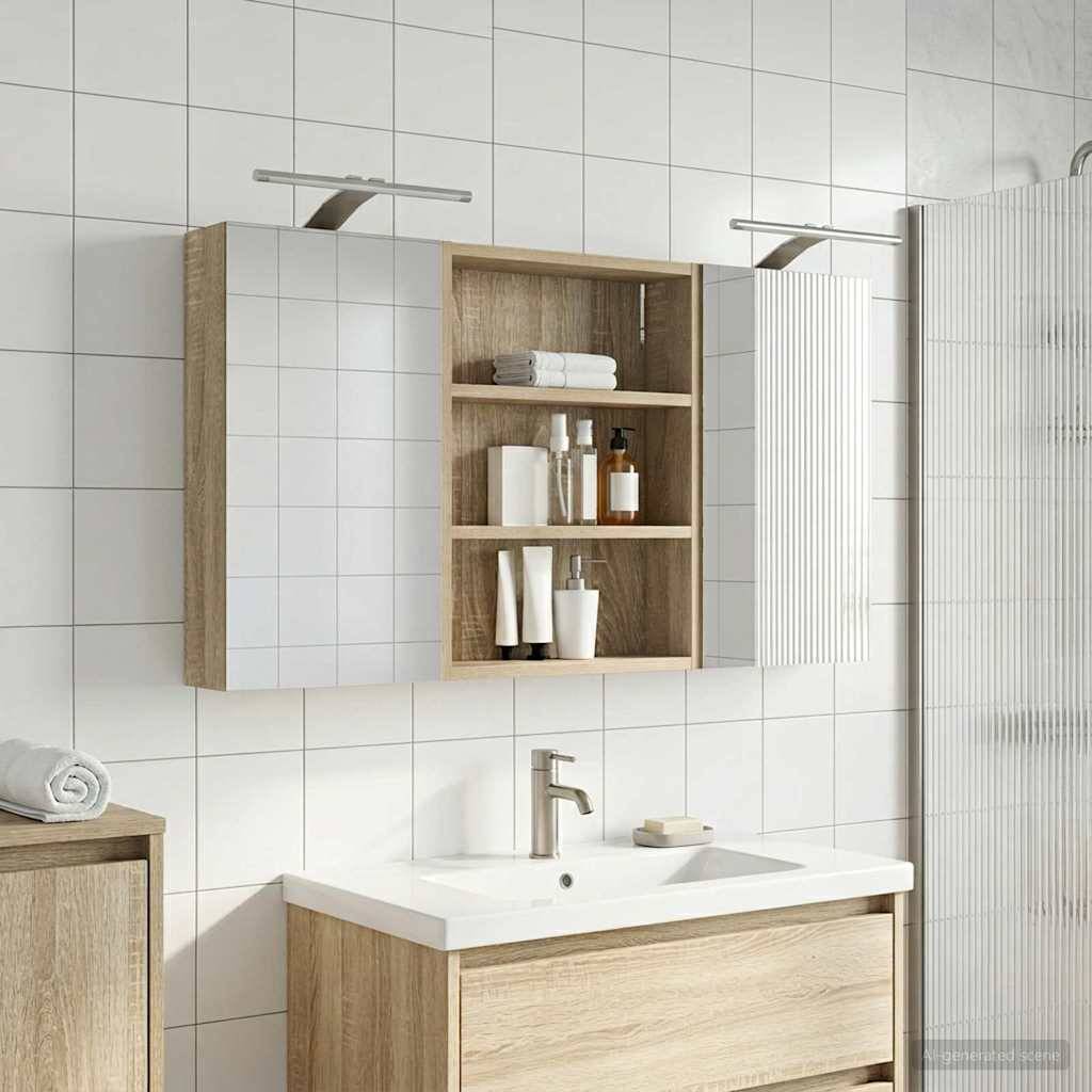 vidaXL Badezimmerschrank-Set 3 pcs 100 x 10,5 x 50 cm Holzwerkstoff