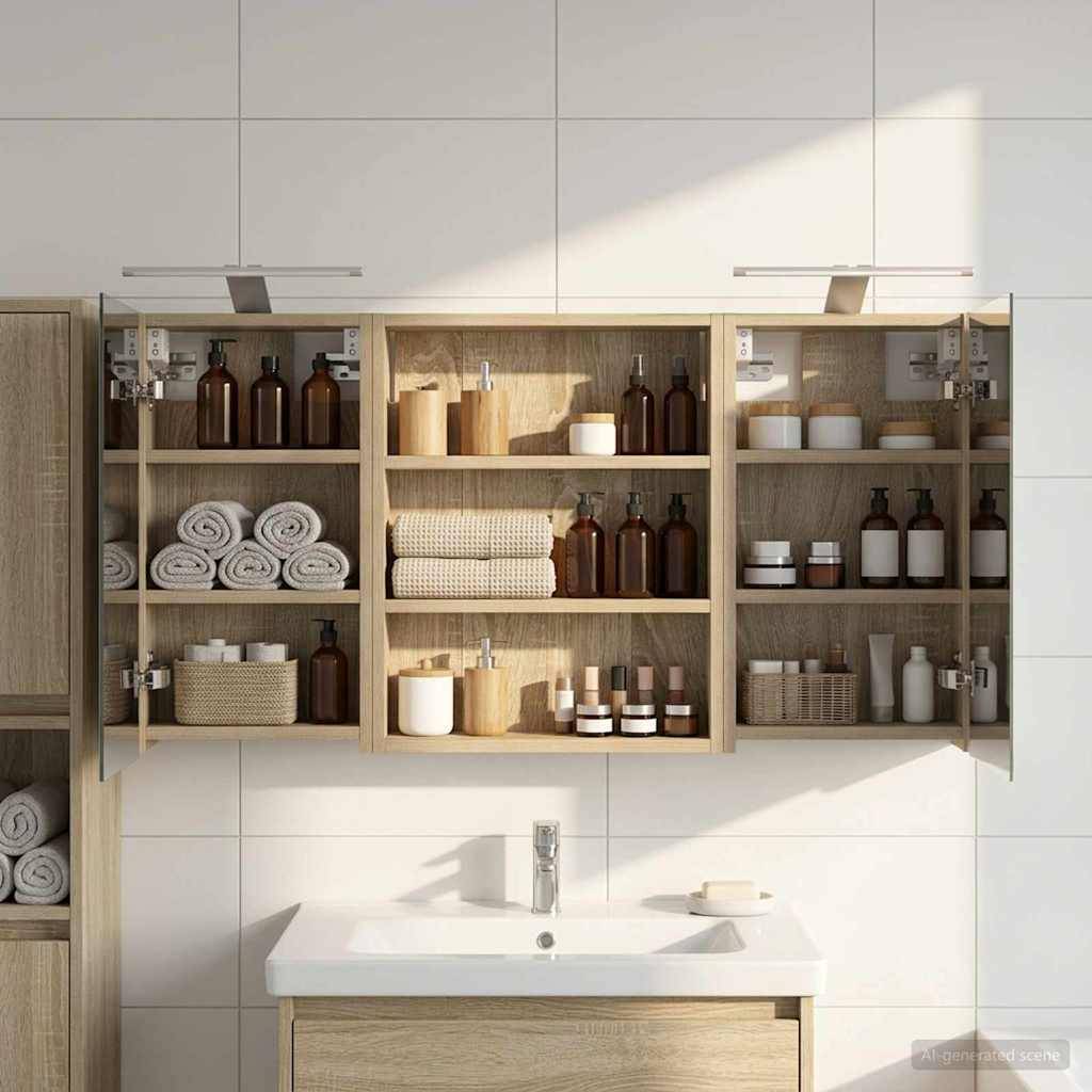 vidaXL Badezimmerschrank-Set 3 pcs 100 x 10,5 x 50 cm Holzwerkstoff