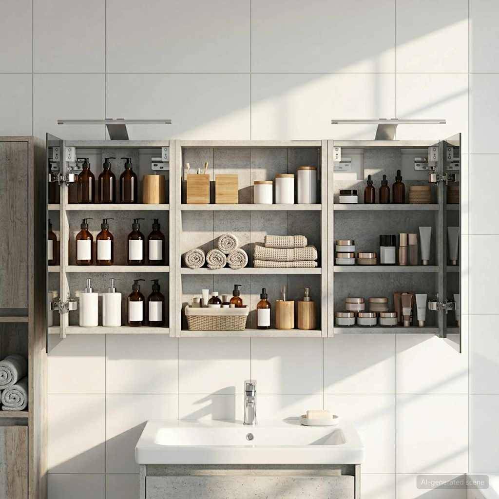 vidaXL Badezimmerschrank-Set 3 pcs 100 x 10,5 x 50 cm Holzwerkstoff