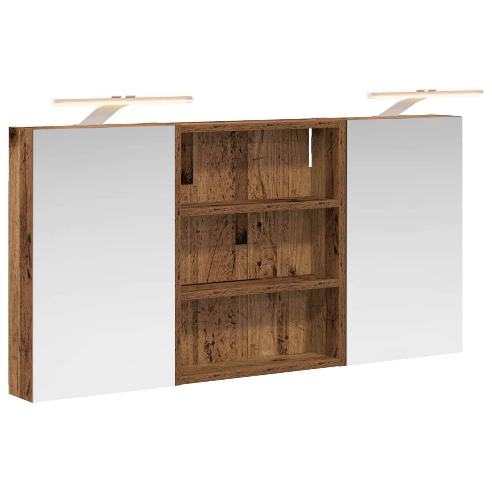 vidaXL Badezimmerschrank-Set 3 pcs 100 x 10,5 x 50 cm Holzwerkstoff