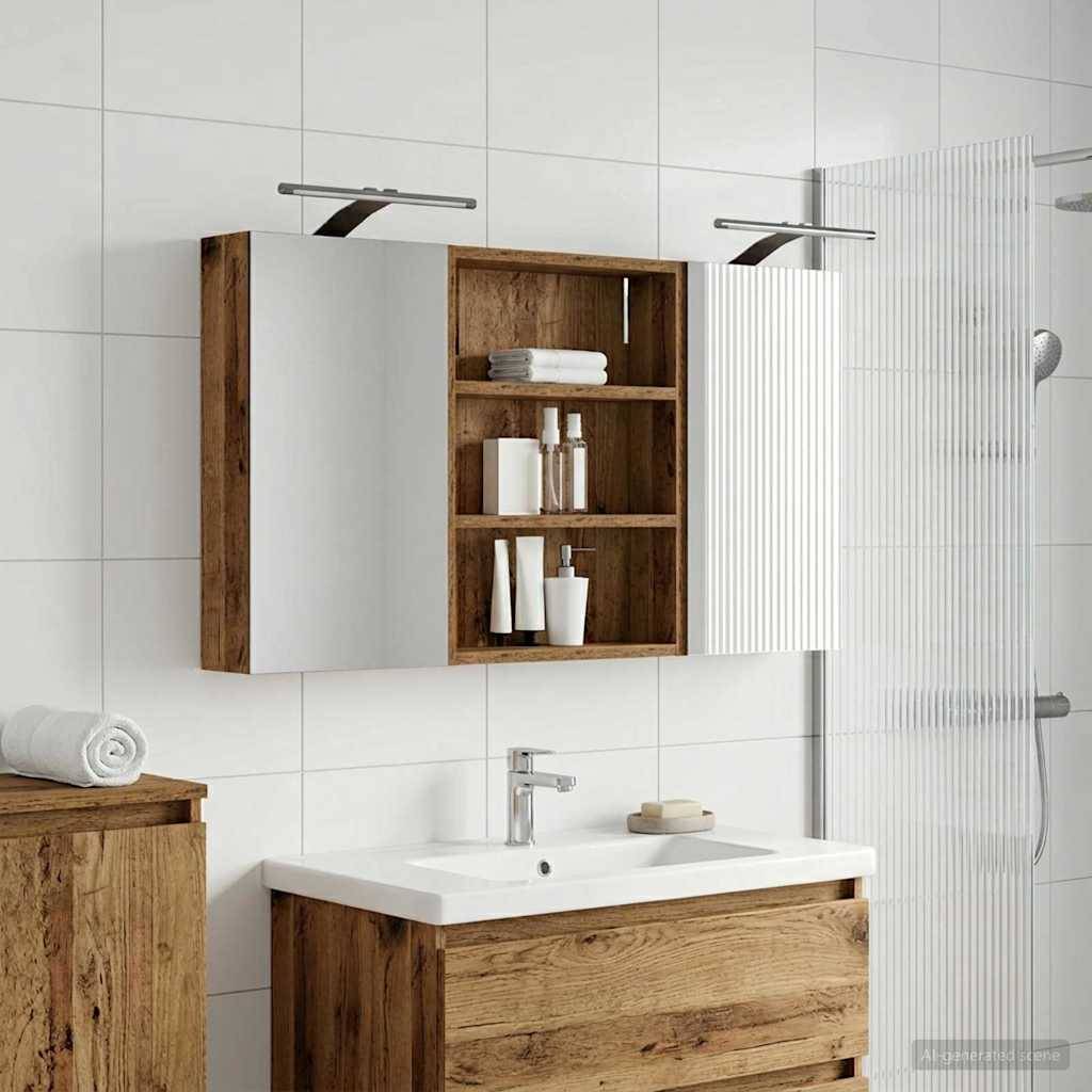 vidaXL Badezimmerschrank-Set 3 pcs 100 x 10,5 x 50 cm Holzwerkstoff