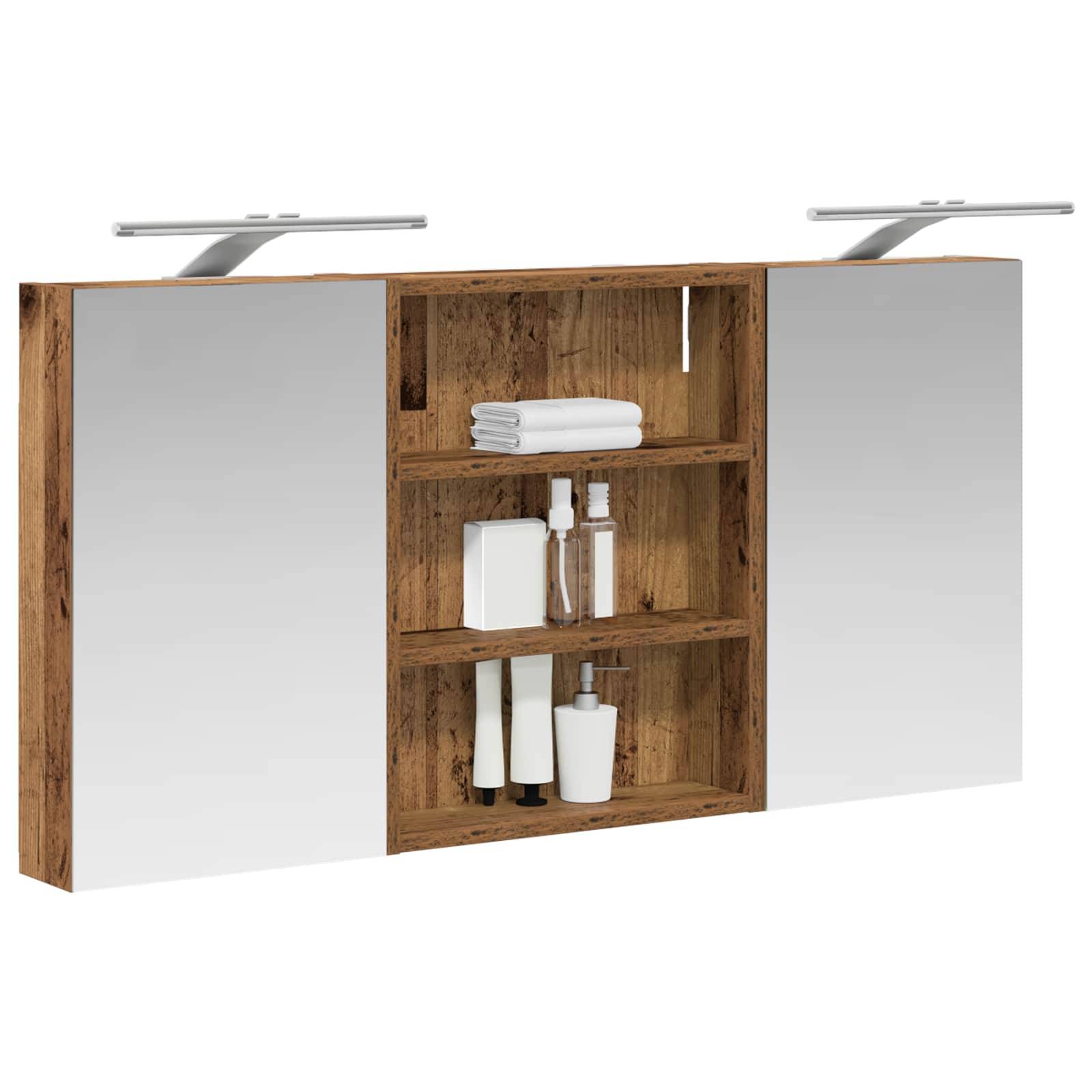 vidaXL Badezimmerschrank-Set 3 pcs 100 x 10,5 x 50 cm Holzwerkstoff