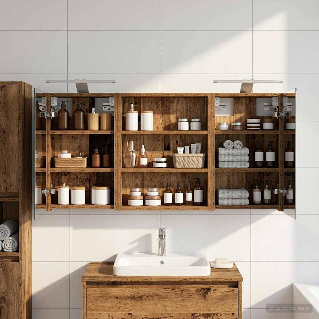 vidaXL Badezimmerschrank-Set 3 pcs 100 x 10,5 x 50 cm Holzwerkstoff