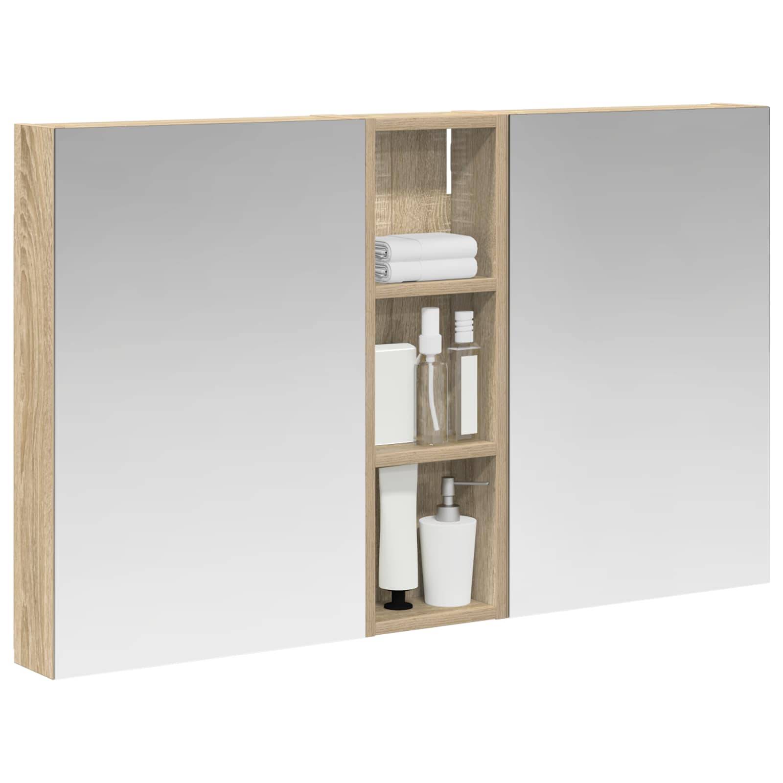 vidaXL Badezimmerschrank-Set 3 pcs 100 x 10,5 x 60,5 cm Holzwerkstoff