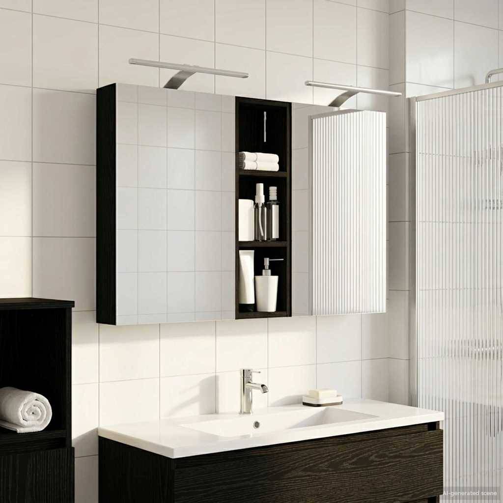 vidaXL Badezimmerschrank-Set 3 pcs 100 x 10,5 x 60,5 cm Holzwerkstoff
