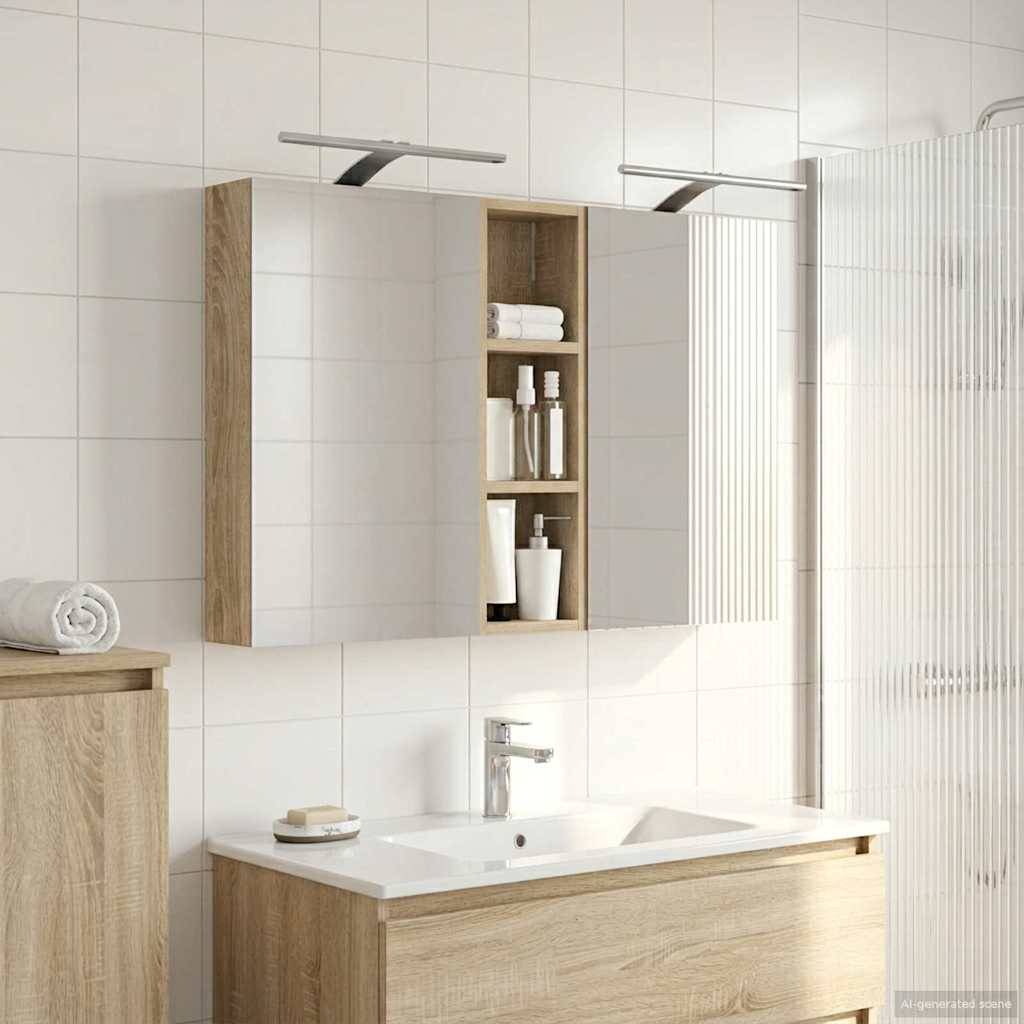vidaXL Badezimmerschrank-Set 3 pcs 100 x 10,5 x 60,5 cm Holzwerkstoff