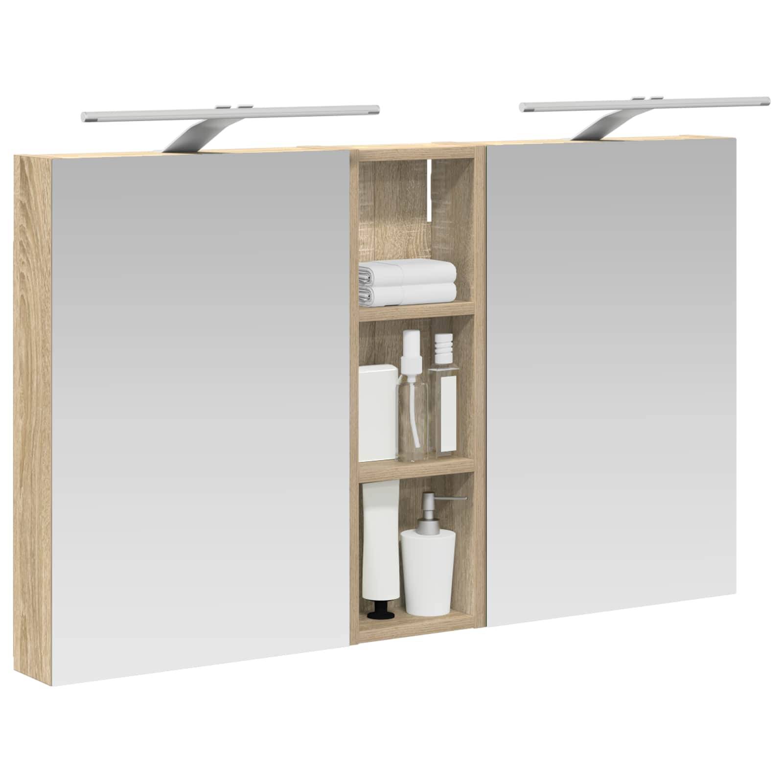 vidaXL Badezimmerschrank-Set 3 pcs 100 x 10,5 x 60,5 cm Holzwerkstoff