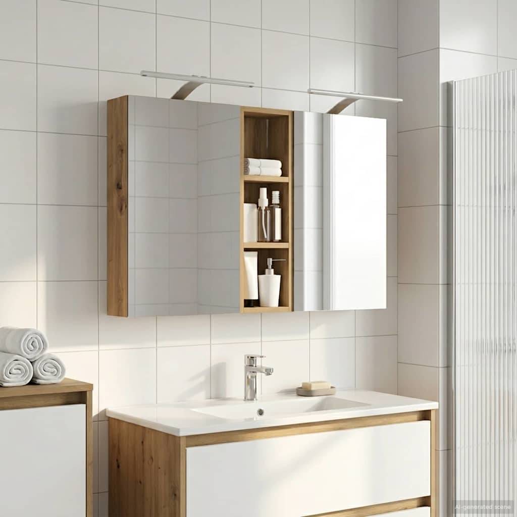 vidaXL Badezimmerschrank-Set 3 pcs 100 x 10,5 x 60,5 cm Holzwerkstoff