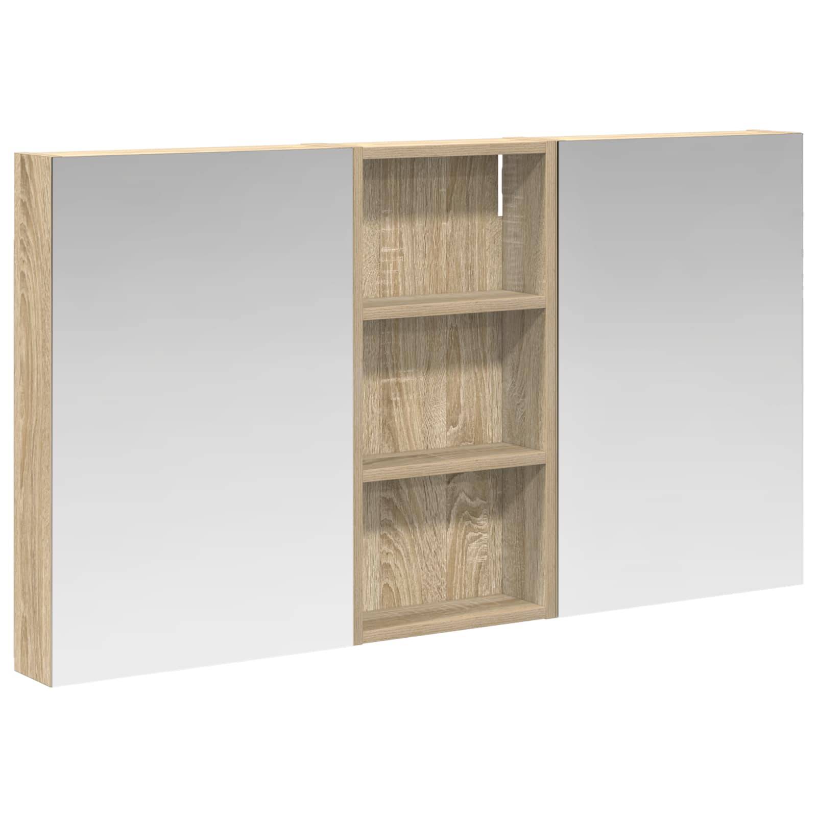 vidaXL Badezimmerschrank-Set 3 pcs 110 x 10,5 x 60,5 cm Holzwerkstoff