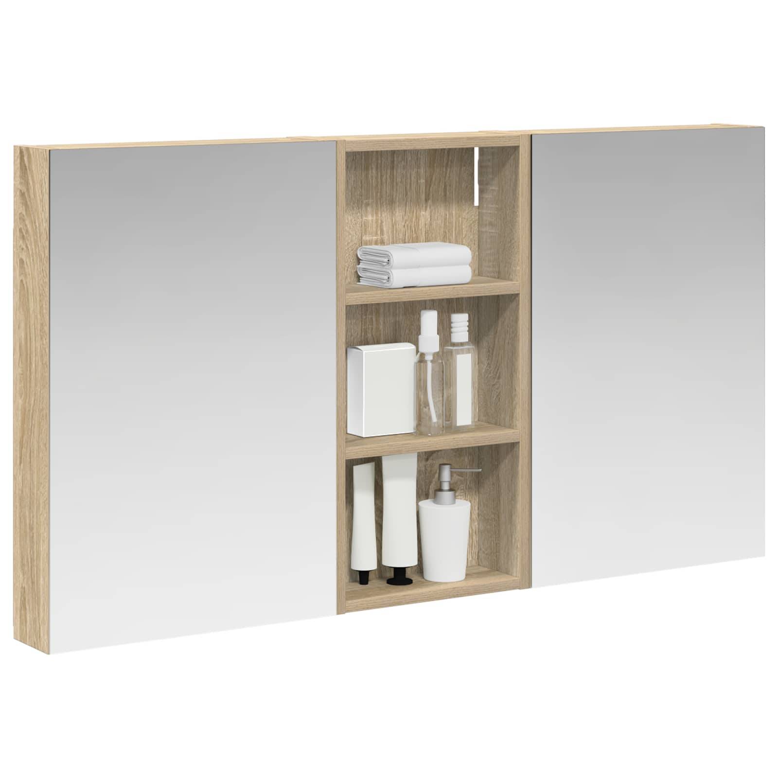 vidaXL Badezimmerschrank-Set 3 pcs 110 x 10,5 x 60,5 cm Holzwerkstoff
