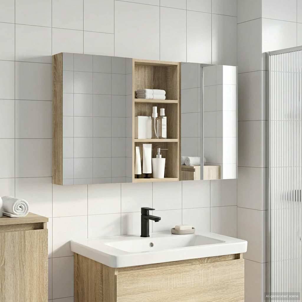 vidaXL Badezimmerschrank-Set 3 pcs 110 x 10,5 x 60,5 cm Holzwerkstoff