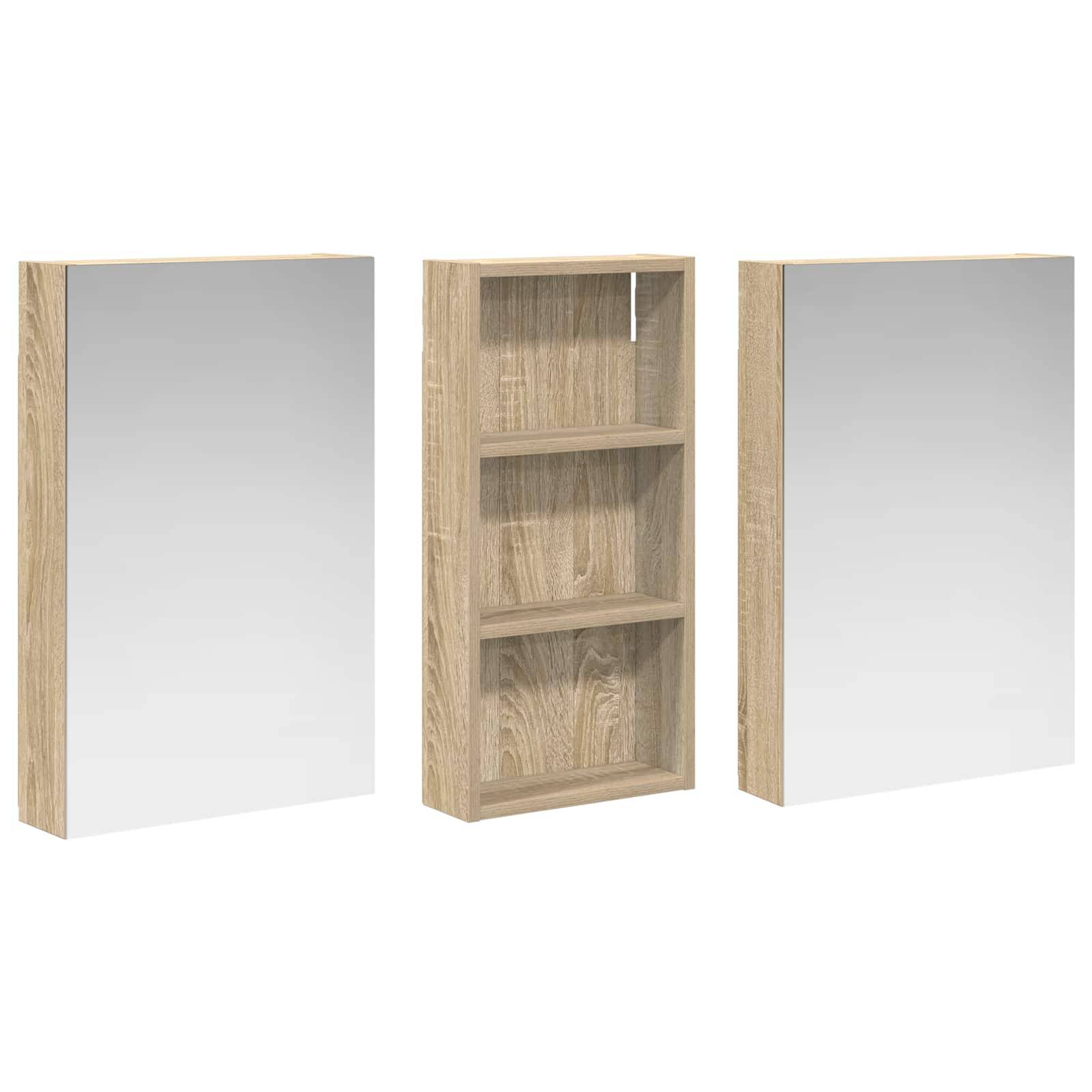 vidaXL Badezimmerschrank-Set 3 pcs 110 x 10,5 x 60,5 cm Holzwerkstoff