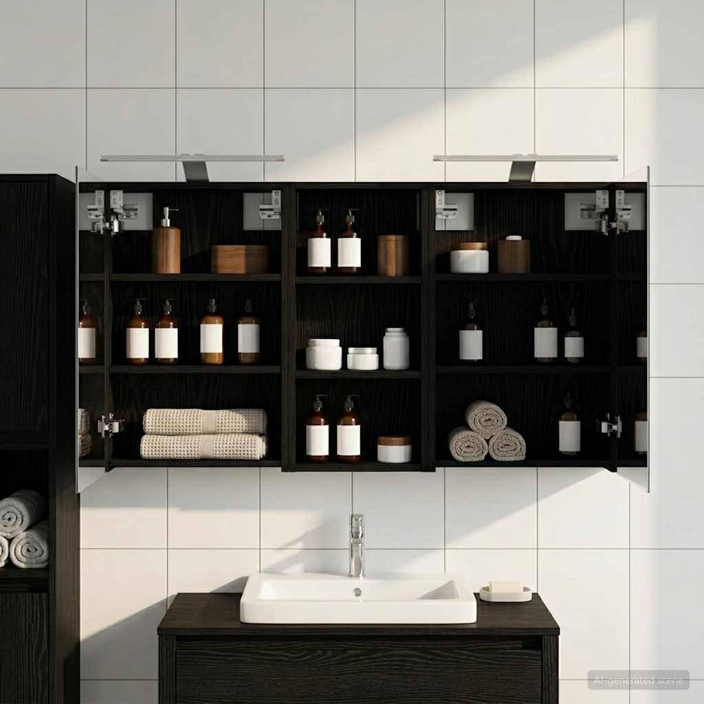 vidaXL Badezimmerschrank-Set 3 pcs 110 x 10,5 x 60,5 cm Holzwerkstoff