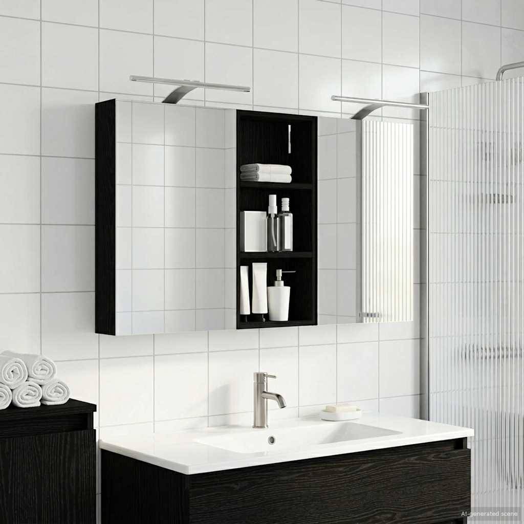 vidaXL Badezimmerschrank-Set 3 pcs 110 x 10,5 x 60,5 cm Holzwerkstoff