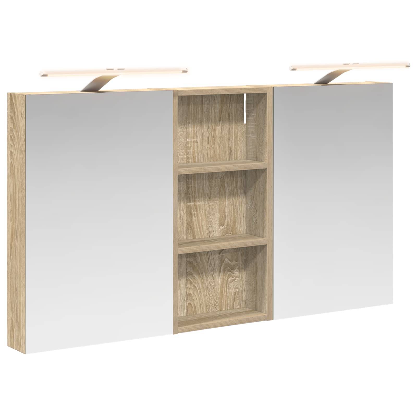 vidaXL Badezimmerschrank-Set 3 pcs 110 x 10,5 x 60,5 cm Holzwerkstoff