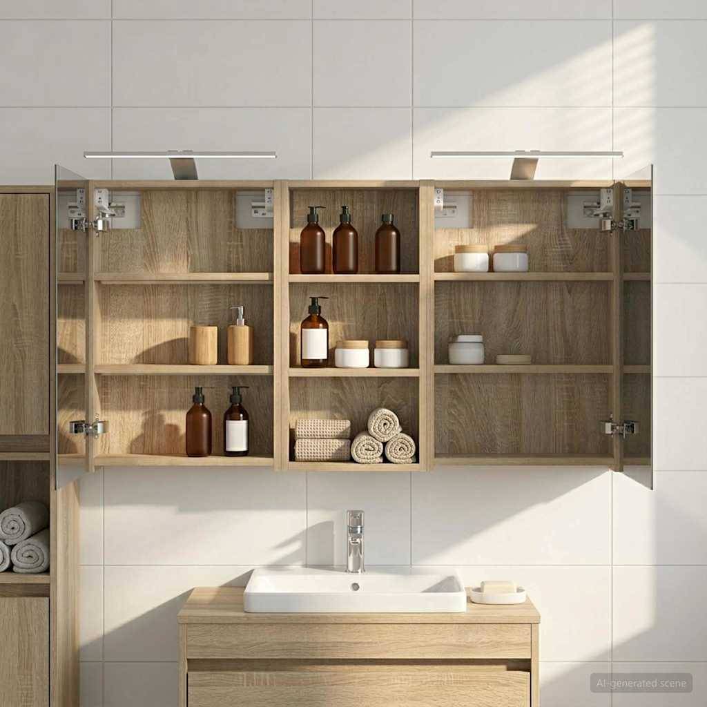 vidaXL Badezimmerschrank-Set 3 pcs 110 x 10,5 x 60,5 cm Holzwerkstoff