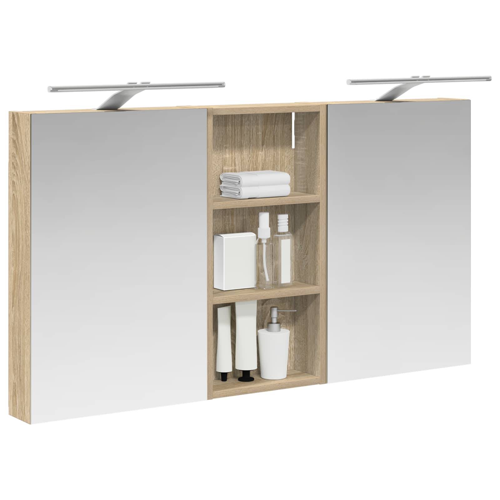 vidaXL Badezimmerschrank-Set 3 pcs 110 x 10,5 x 60,5 cm Holzwerkstoff