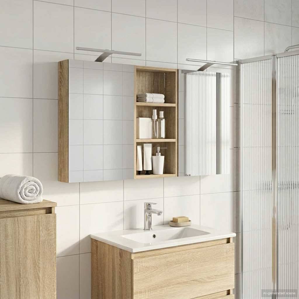 vidaXL Badezimmerschrank-Set 3 pcs 110 x 10,5 x 60,5 cm Holzwerkstoff