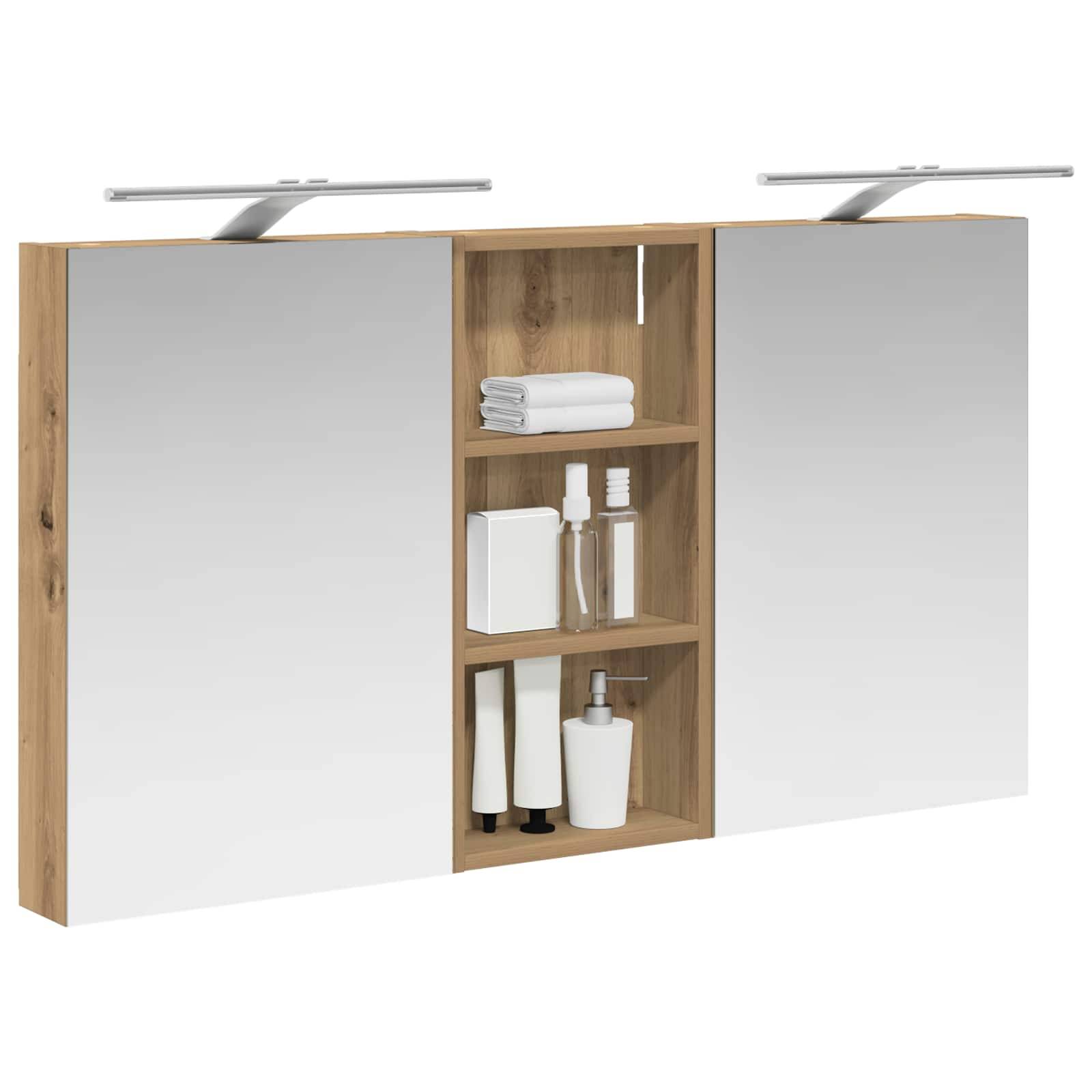 vidaXL Badezimmerschrank-Set 3 pcs 110 x 10,5 x 60,5 cm Holzwerkstoff