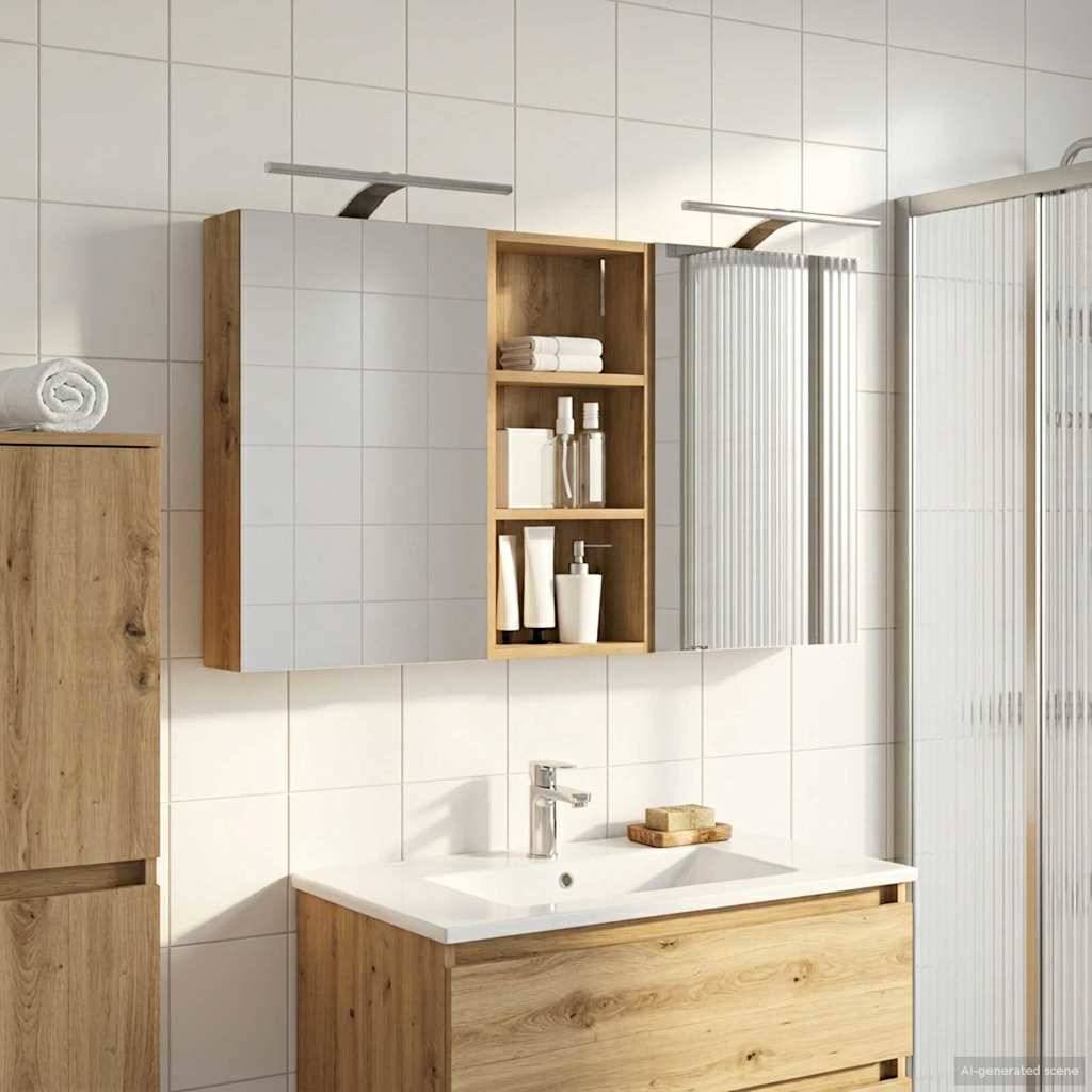 vidaXL Badezimmerschrank-Set 3 pcs 110 x 10,5 x 60,5 cm Holzwerkstoff