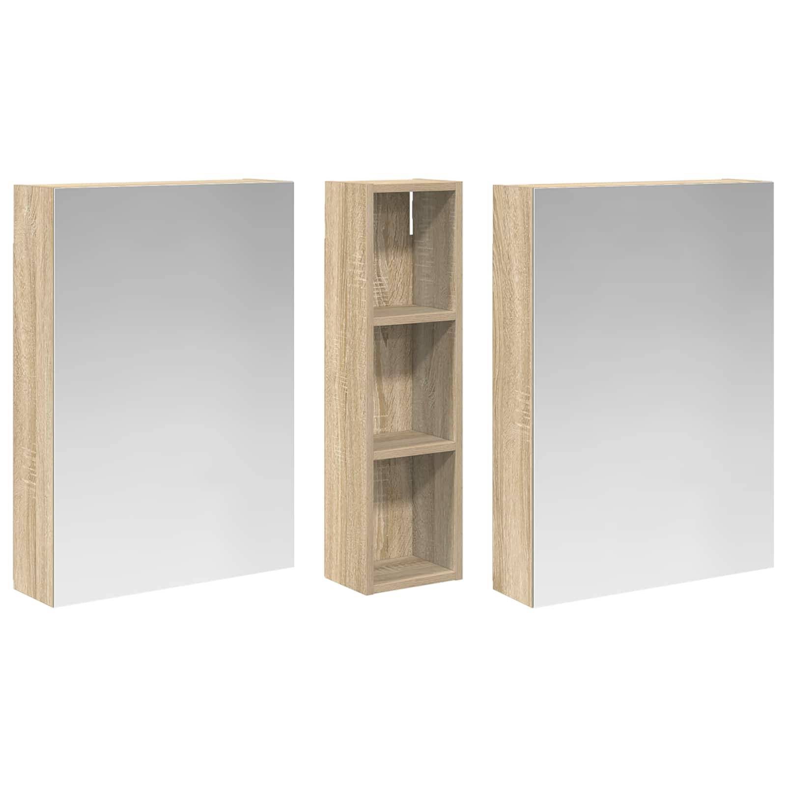 vidaXL Badezimmerschrank-Set 3 pcs 120 x 14,5 x 70 cm Holzwerkstoff