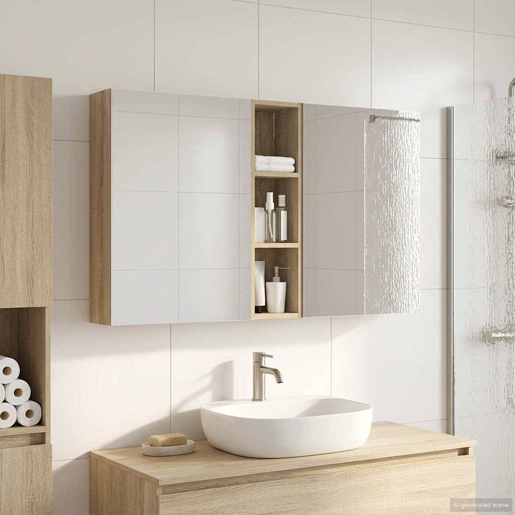 vidaXL Badezimmerschrank-Set 3 pcs 120 x 14,5 x 70 cm Holzwerkstoff