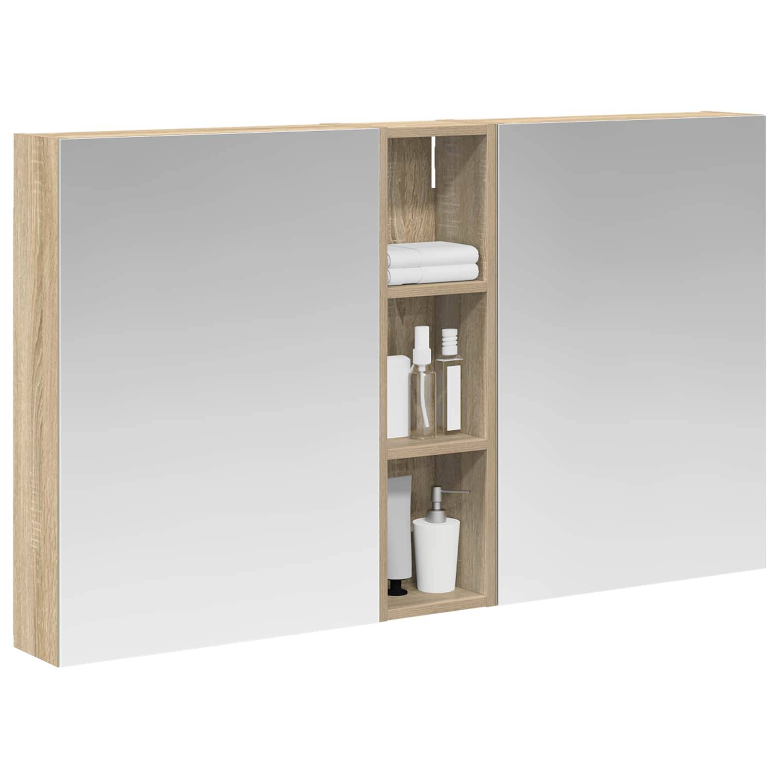 vidaXL Badezimmerschrank-Set 3 pcs 120 x 14,5 x 70 cm Holzwerkstoff