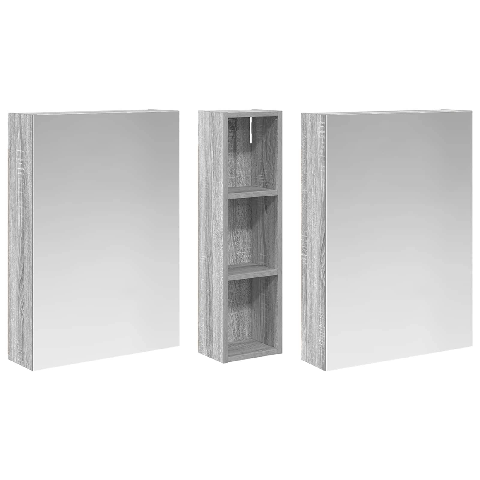 vidaXL Badezimmerschrank-Set 3 pcs 120 x 14,5 x 70 cm Holzwerkstoff