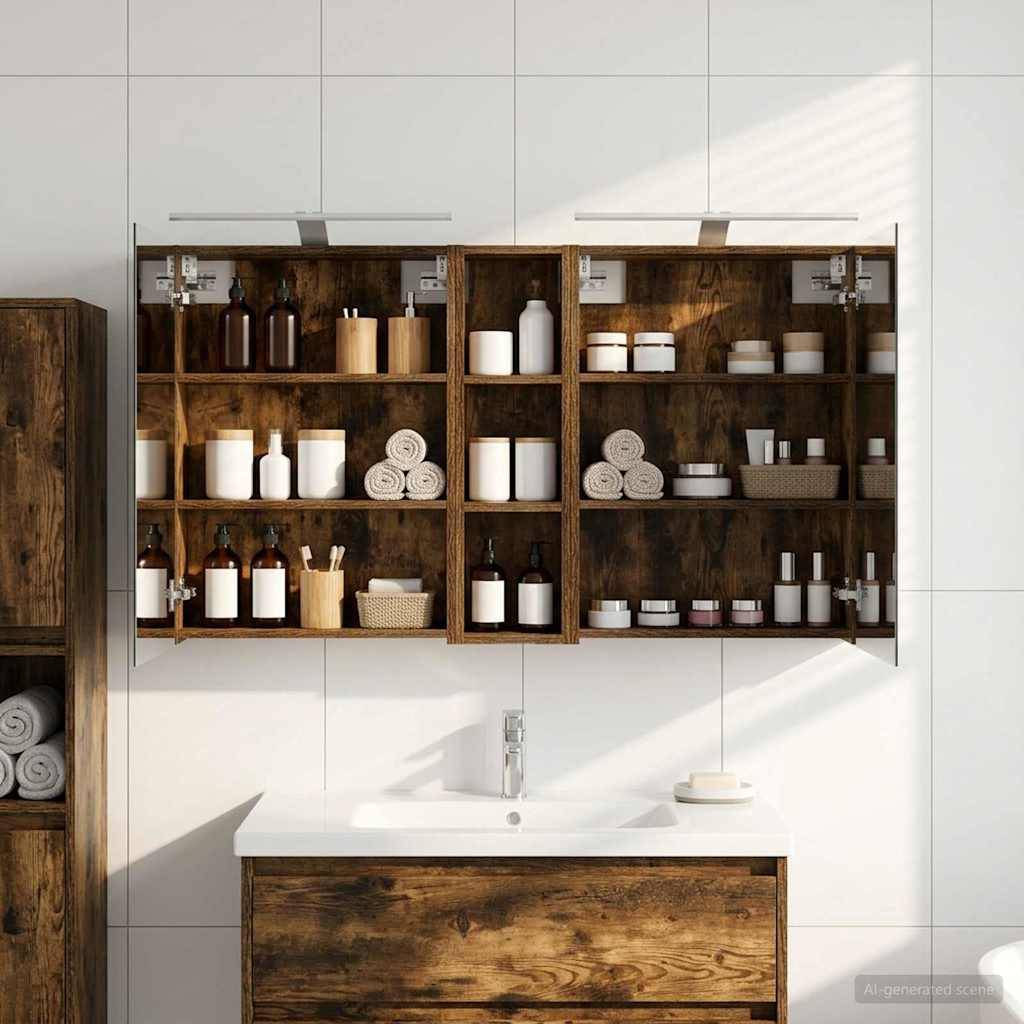 vidaXL Badezimmerschrank-Set 3 pcs 120 x 14,5 x 70 cm Holzwerkstoff