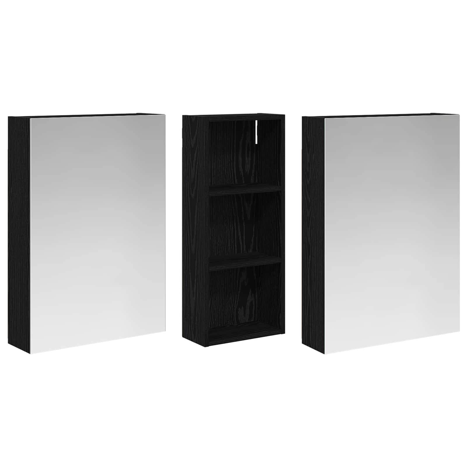 vidaXL Badezimmerschrank-Set 3 pcs 130 x 14,5 x 70 cm Holzwerkstoff