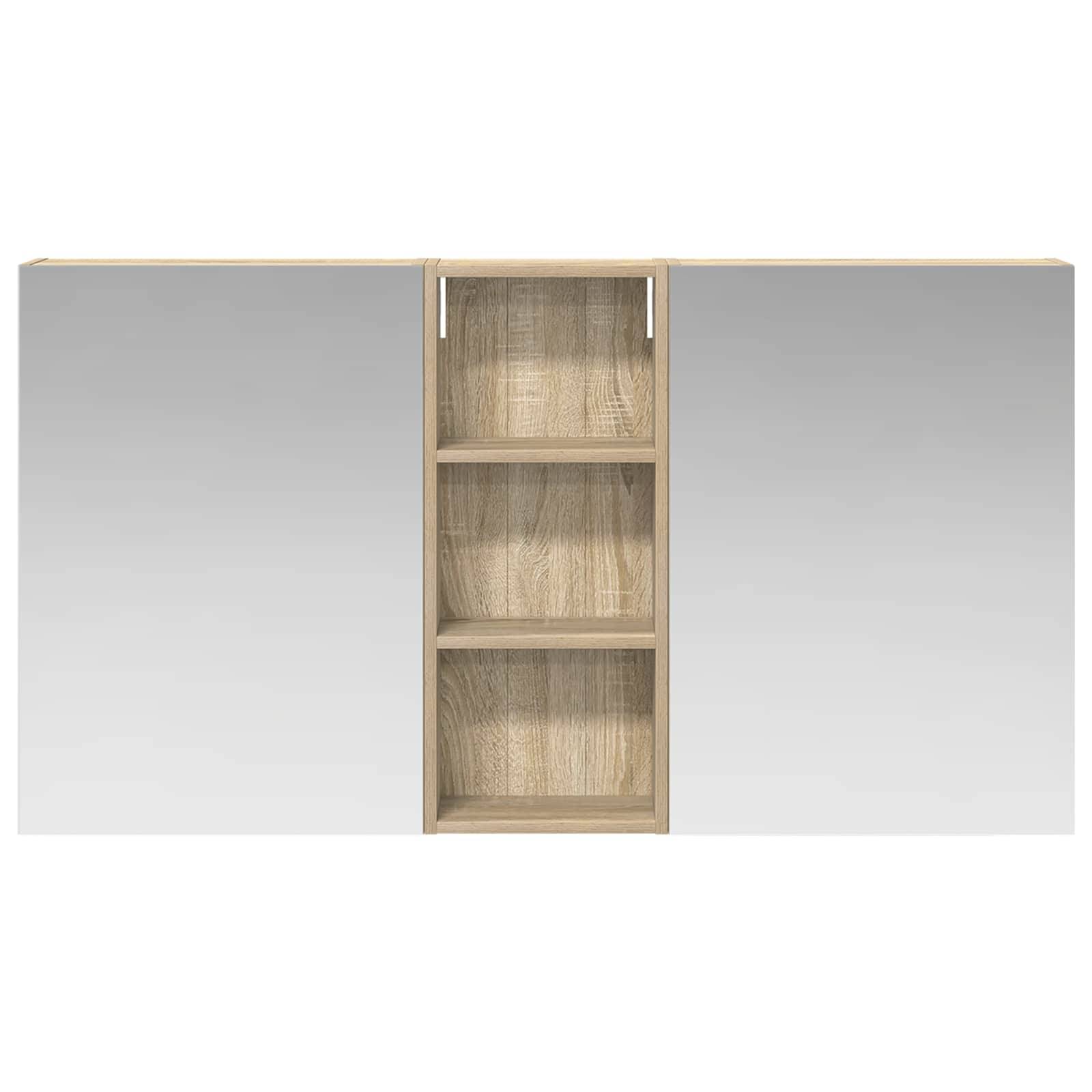 vidaXL Badezimmerschrank-Set 3 pcs 130 x 14,5 x 70 cm Holzwerkstoff