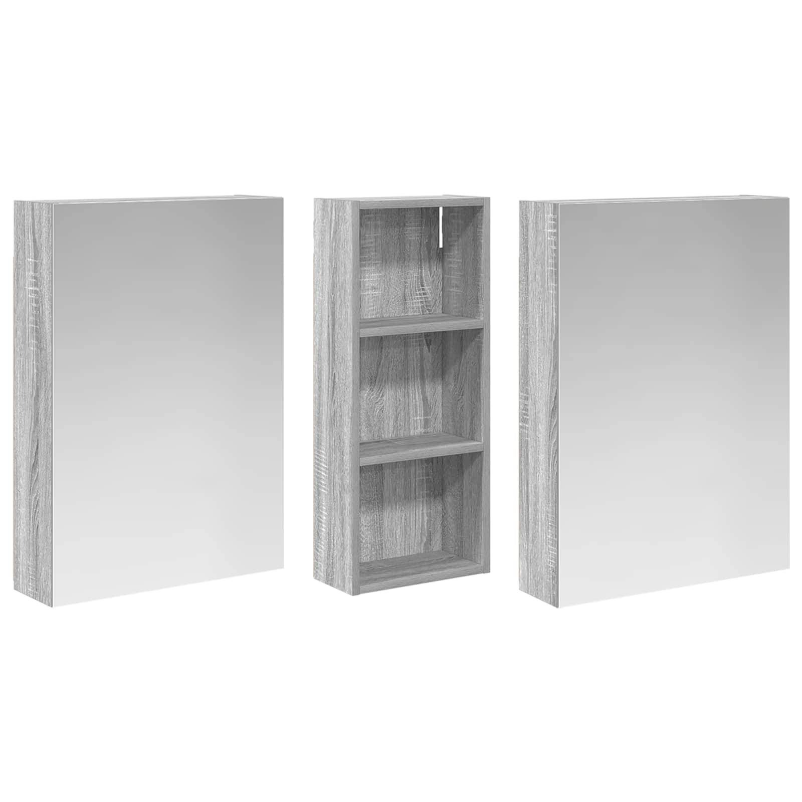vidaXL Badezimmerschrank-Set 3 pcs 130 x 14,5 x 70 cm Holzwerkstoff