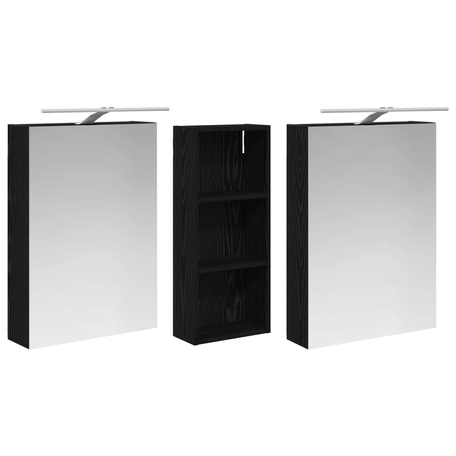 vidaXL Badezimmerschrank-Set 3 pcs 130 x 14,5 x 70 cm Holzwerkstoff