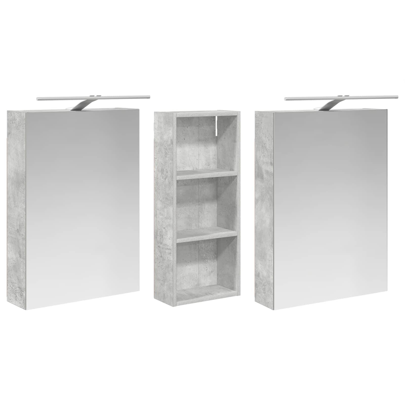 vidaXL Badezimmerschrank-Set 3 pcs 130 x 14,5 x 70 cm Holzwerkstoff