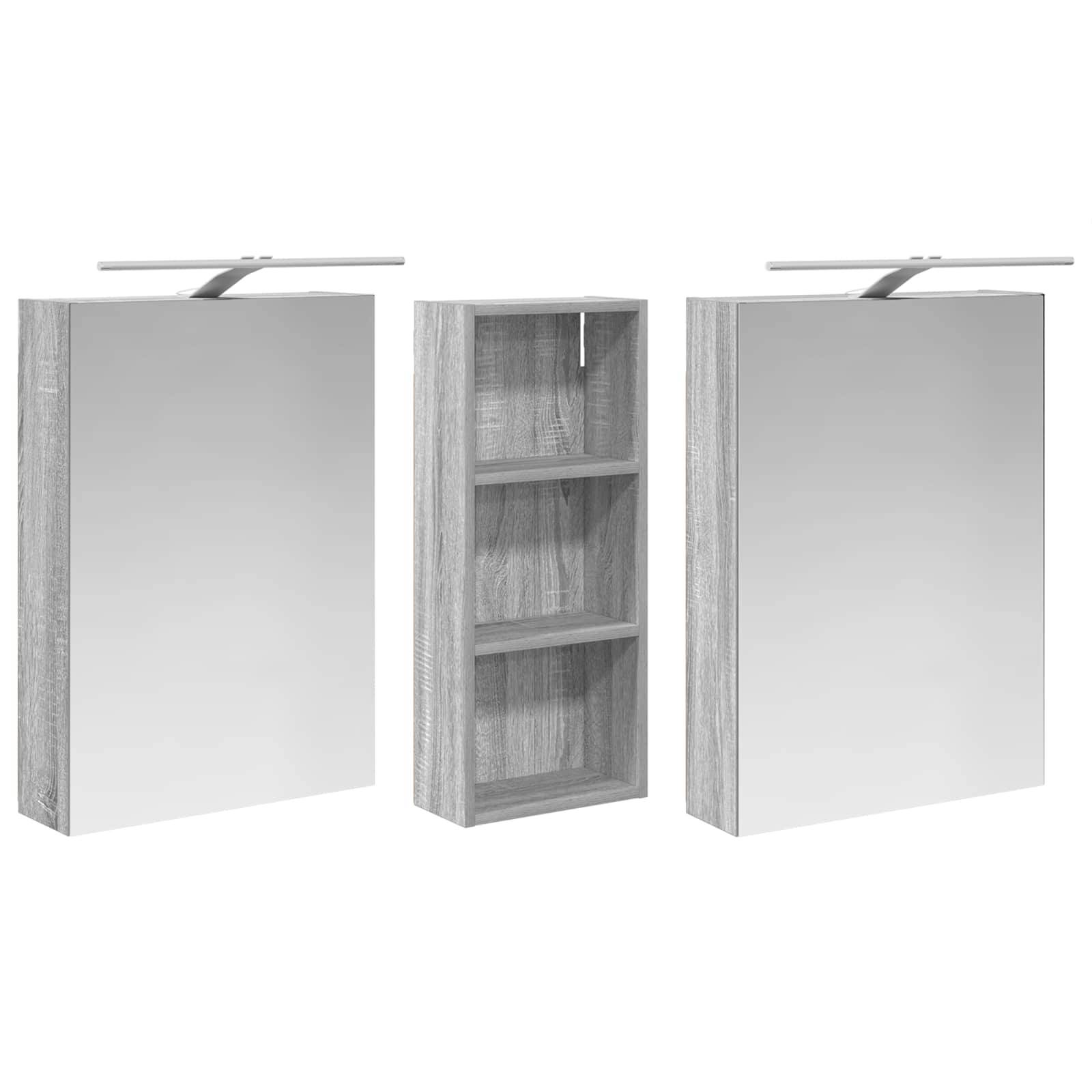 vidaXL Badezimmerschrank-Set 3 pcs 130 x 14,5 x 70 cm Holzwerkstoff