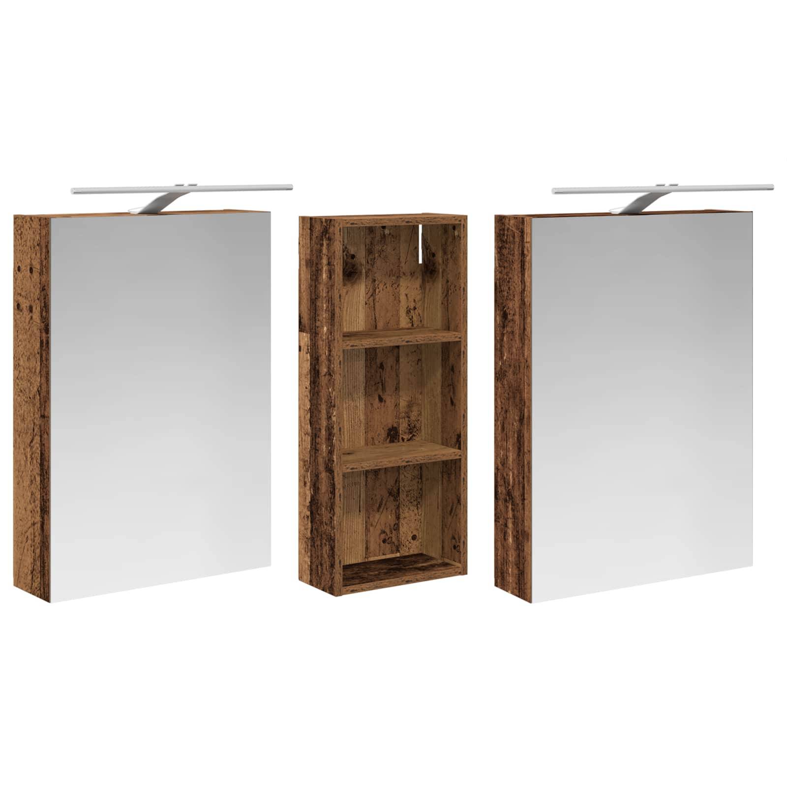 vidaXL Badezimmerschrank-Set 3 pcs 130 x 14,5 x 70 cm Holzwerkstoff