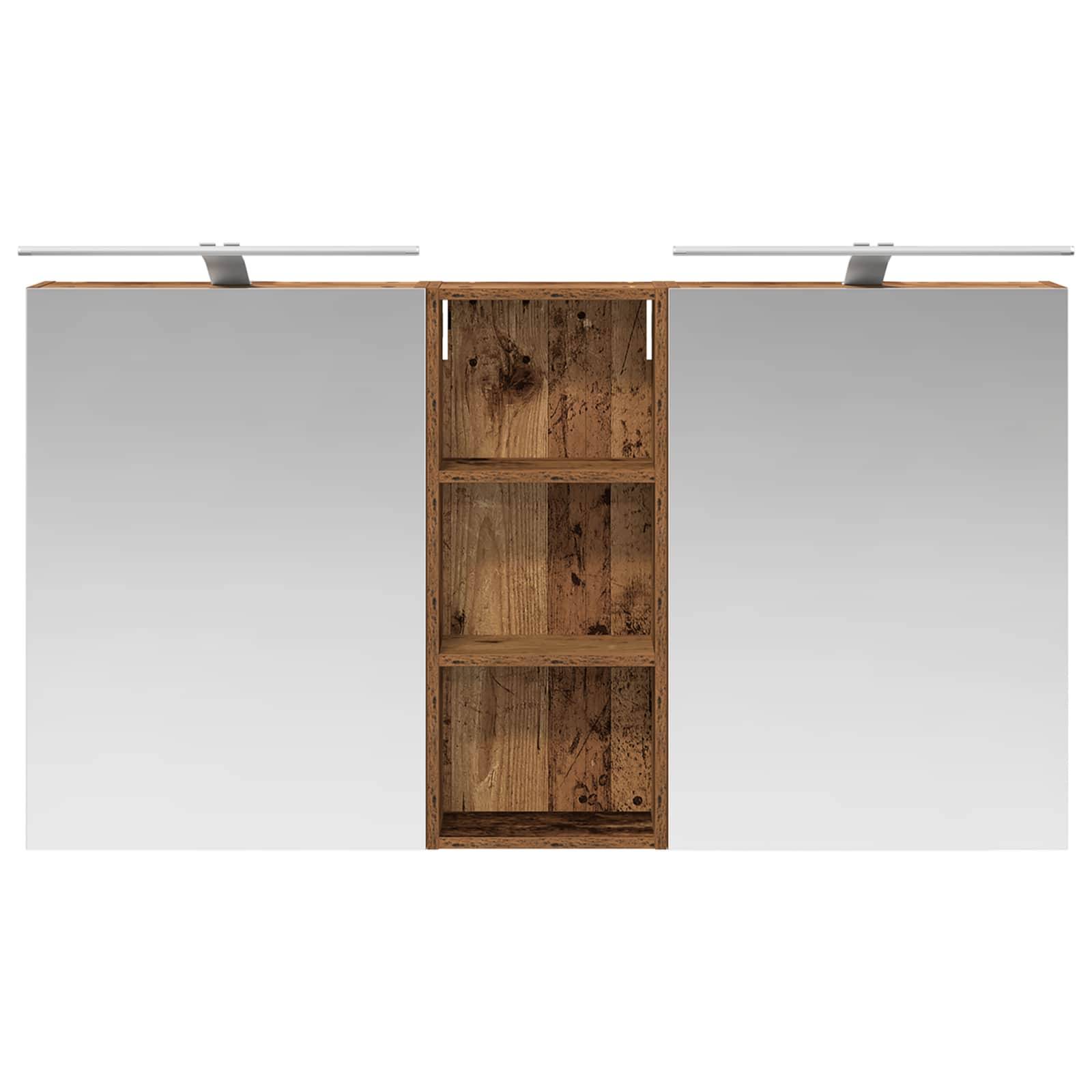 vidaXL Badezimmerschrank-Set 3 pcs 130 x 14,5 x 70 cm Holzwerkstoff