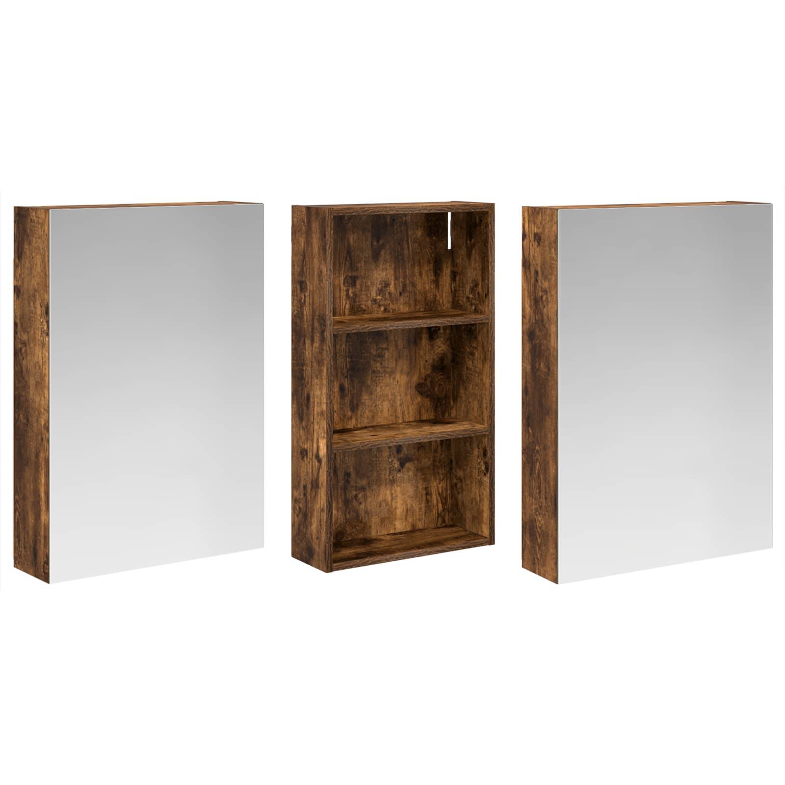 vidaXL Badezimmerschrank-Set 3 pcs 140 x 14,5 x 70 cm Holzwerkstoff