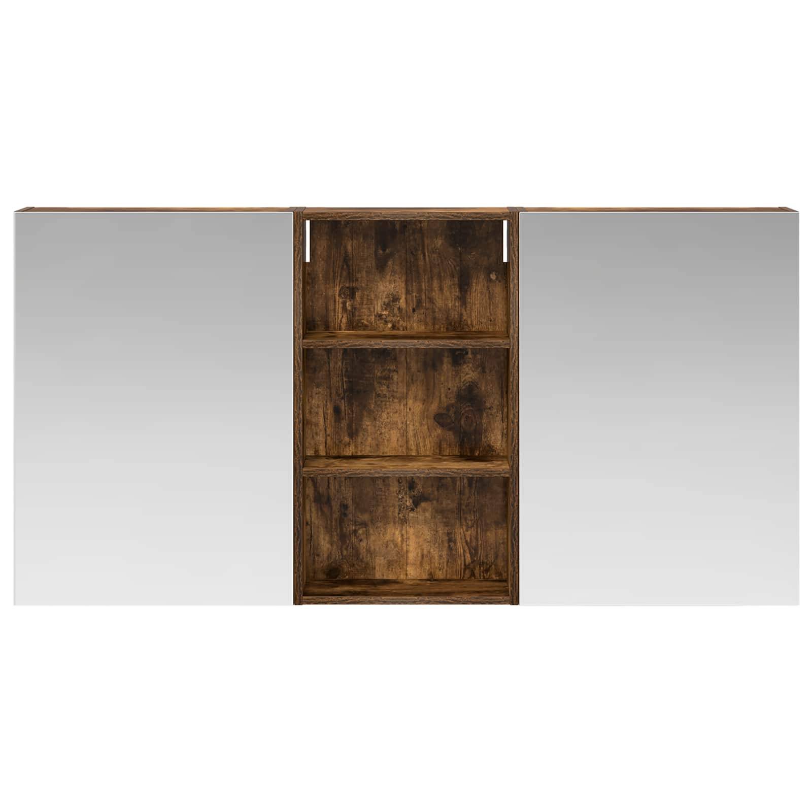 vidaXL Badezimmerschrank-Set 3 pcs 140 x 14,5 x 70 cm Holzwerkstoff