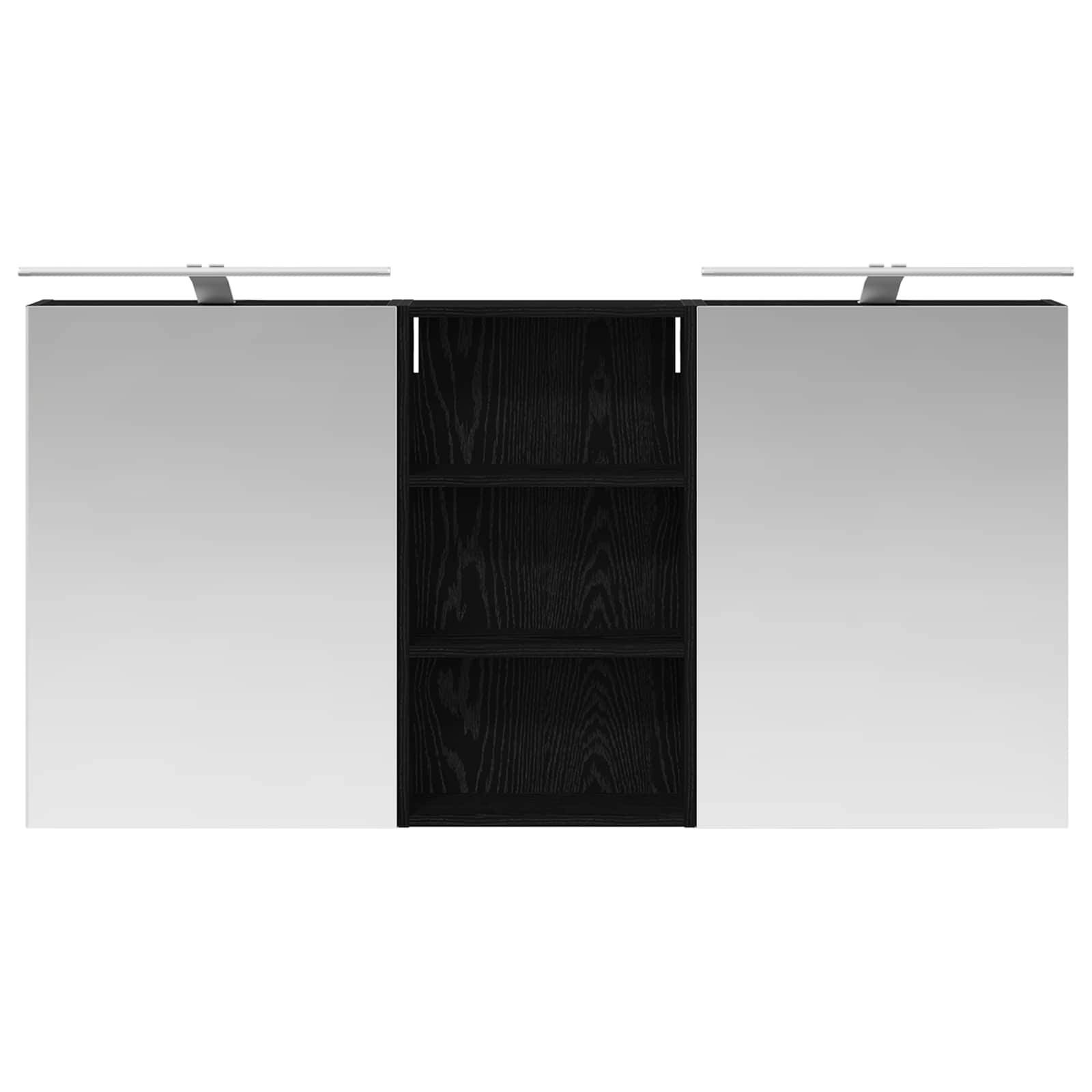 vidaXL Badezimmerschrank-Set 3 pcs 140 x 14,5 x 70 cm Holzwerkstoff